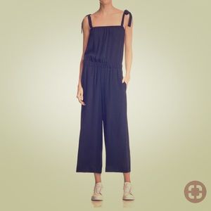 Theory Alavine Tie-Shoulder Silk Jumpsuit